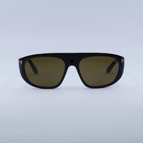 🕶️ New Tom Ford Edward02 FT1002 01J Sunglasses - Black Frame, Roviex Lenses - Picture 2 of 11